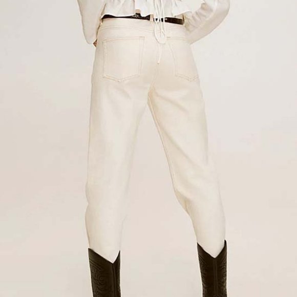 Mango Ecru Premium High Rise Straight Leg Jeans - Picture 2 of 8